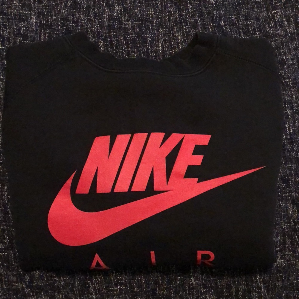 Nike black crew neck with red logo